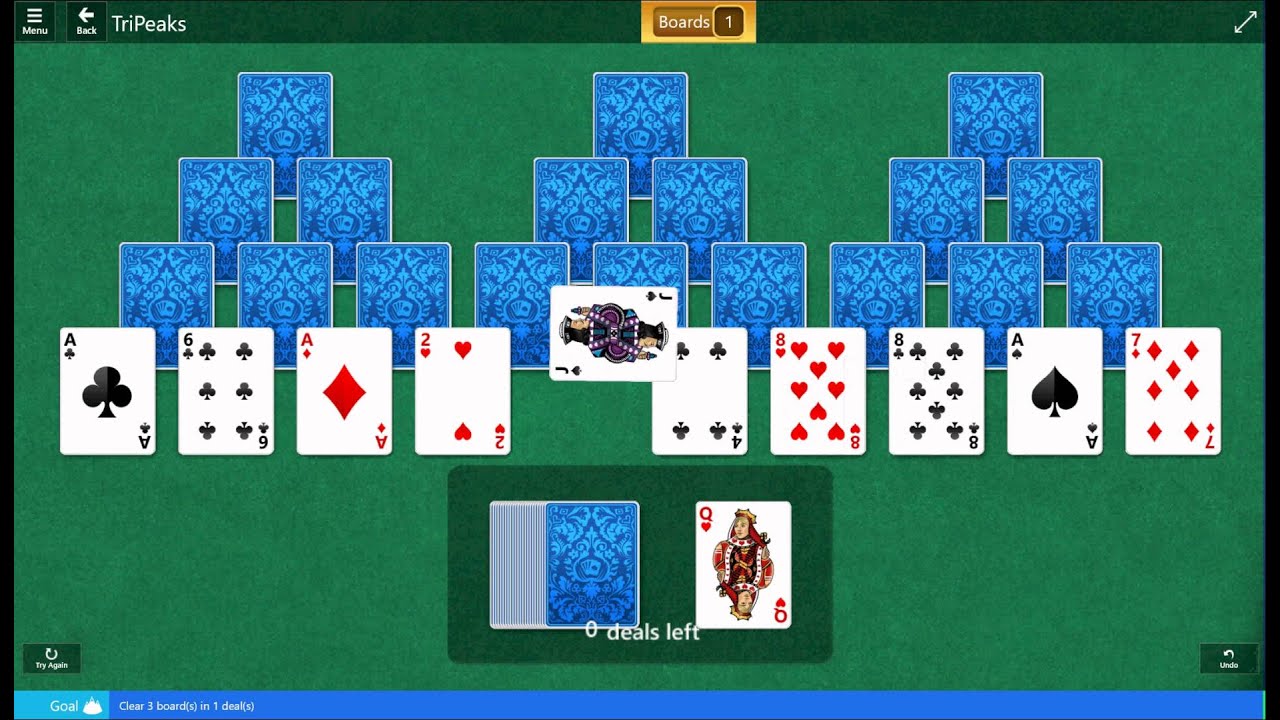 Classic\TriPeaks - Hard - Clear 3 boards in 1 deal