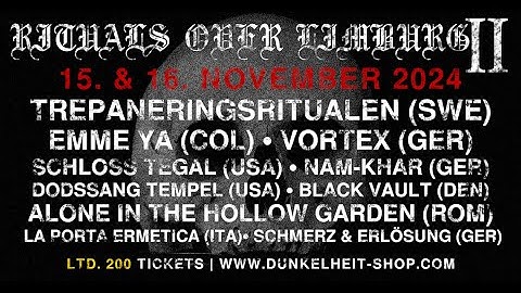 Rituals Over Limburg Festival II , 15./16. Nov 2024 (Official Trailer, Industrial, Ritual, Ambient)
