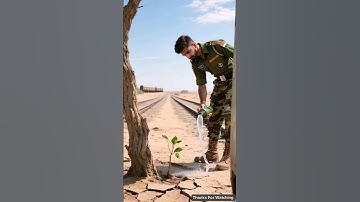 The soldier save jamun tree from drying up by seeing watering 😭 #ai #tree #save #water #indianarmy
