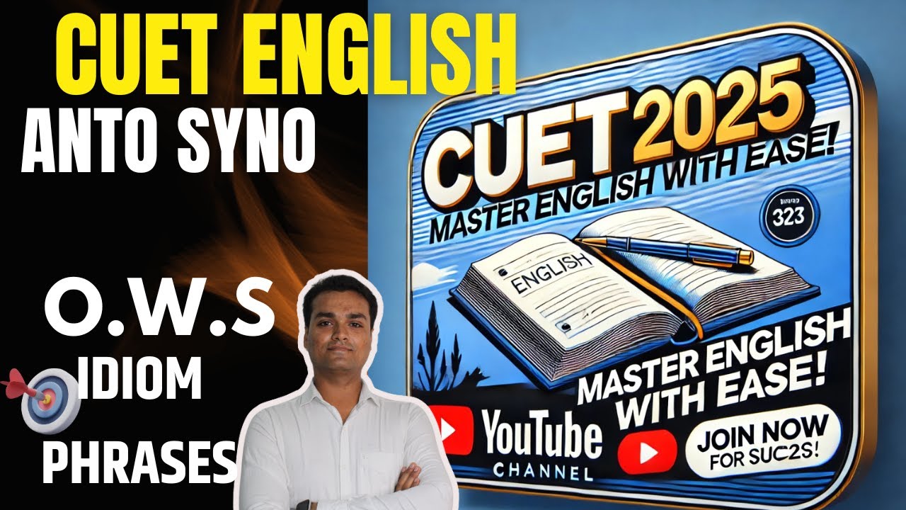 CUET ENGLISH LANGUAGE || VOCABULORY FOR UG Entrance exam 🔥🔥| CUET 2025 ...