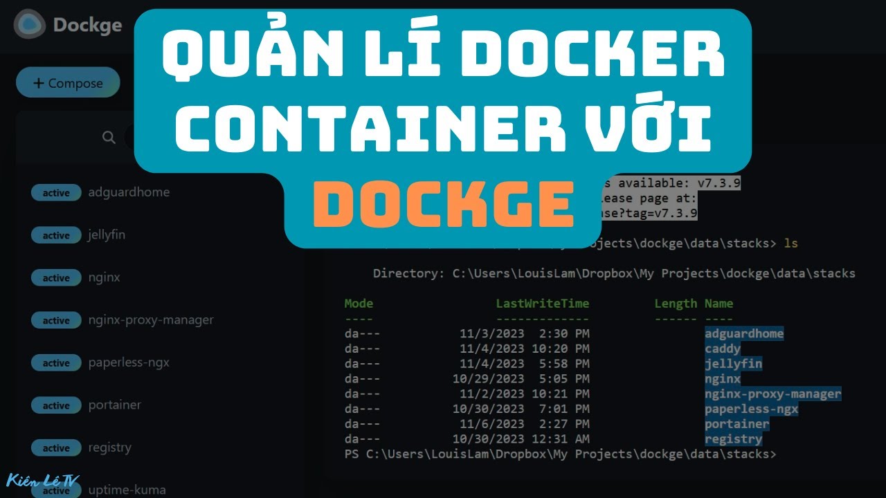 Quản lí docker container với Dockge / Kiên Lê TV - YouTube