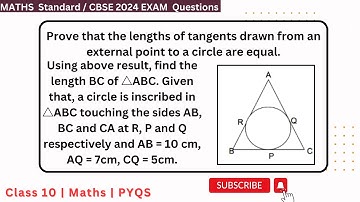 Prove that the lengths of tangents drawn from an external point to a circle are equal. Using above