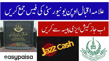 How to Pay Allama Iqbal Open University Fee Through Jazz cash