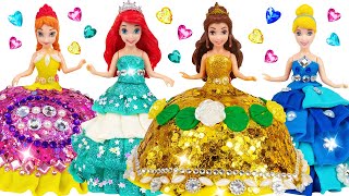 Disney Princesses - Sparkling Outfits out of Clay for Mini Dolls