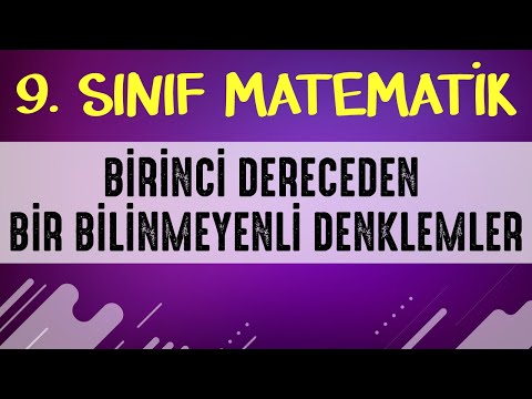 1. DERECEDEN DENKLEMLER  | 9. SINIF MATEMATİK | ŞENOL HOCA