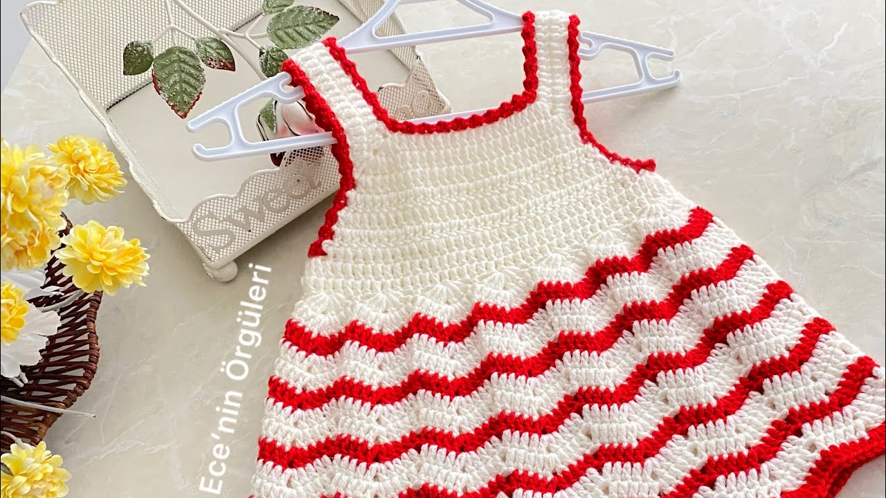 Easy Crochet Baby Dress / Kolay Tığ işi Bebek Elbisesi /3-6 ay