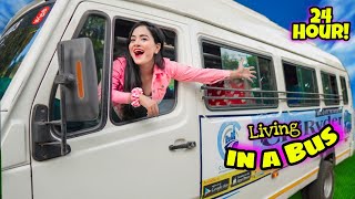 Living in *BUS* for 24 Hours! 😱 *Haunted* | Gone Wrong 😭