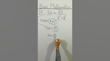 😳 CLEAN BASIC MATHEMATICS If 3X=60/X^0+X^0 Then X=? #Shorts