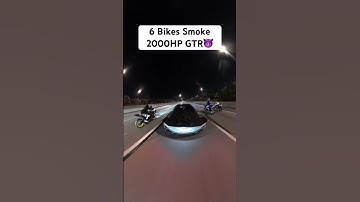 6 Bikes Smoke 2000HP GT-R 😈 #shorts