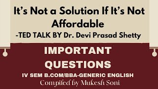 It’s Not a Solution If It’s Not Affordable -TED Talk by Dr. Devi Prasad Shetty
