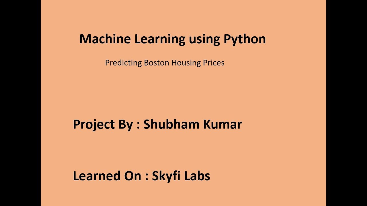 Machine Learning using Python - YouTube
