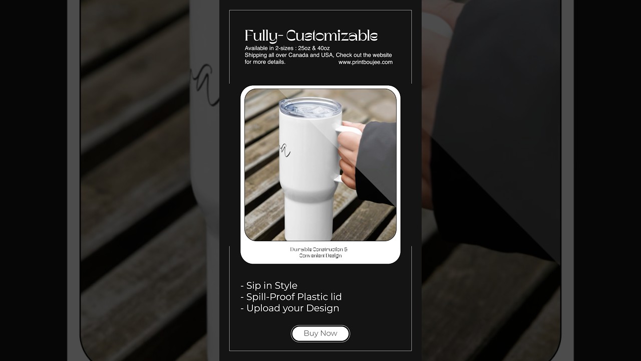 Elevate your Drinking Standards, Get a custom Designed travel mug. 