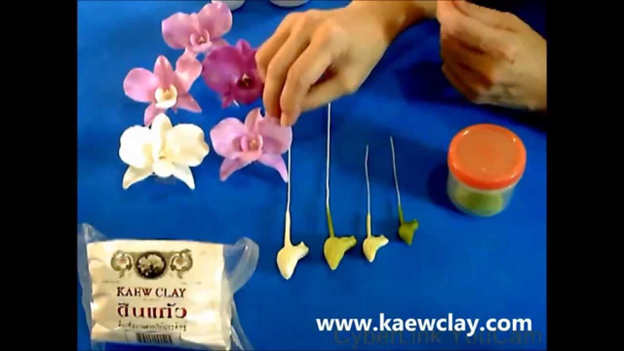 การทำดอกกล้วยไม้หวายด้วยดิน  ตอนที่ 2  การทำดอกตูม