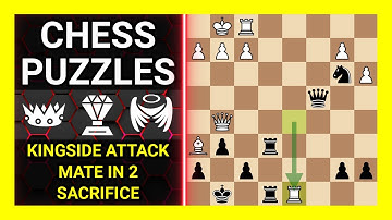 Chess Puzzles to Practice. Themes: Kingside attack, Mate in 2, Sacrifice. Learn Chess