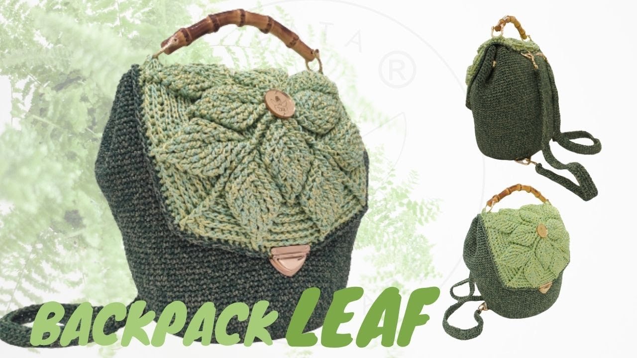 Innamorarsi a prima vista! Backpack Leaf embossed crochet