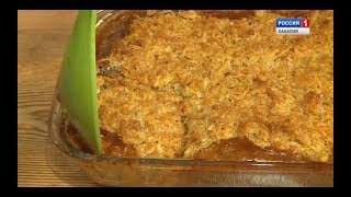 Муж на кухне. Мясной гратен с грибами. Крабовый салат. Миничизскейки с креветками. Муж на кухне. Мясной гратен с грибами. Крабовый салат. Миничизскейки с креветками.