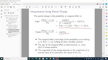 Categorical Data Analysis: Binary Regression Partial Change/Marginal Effect