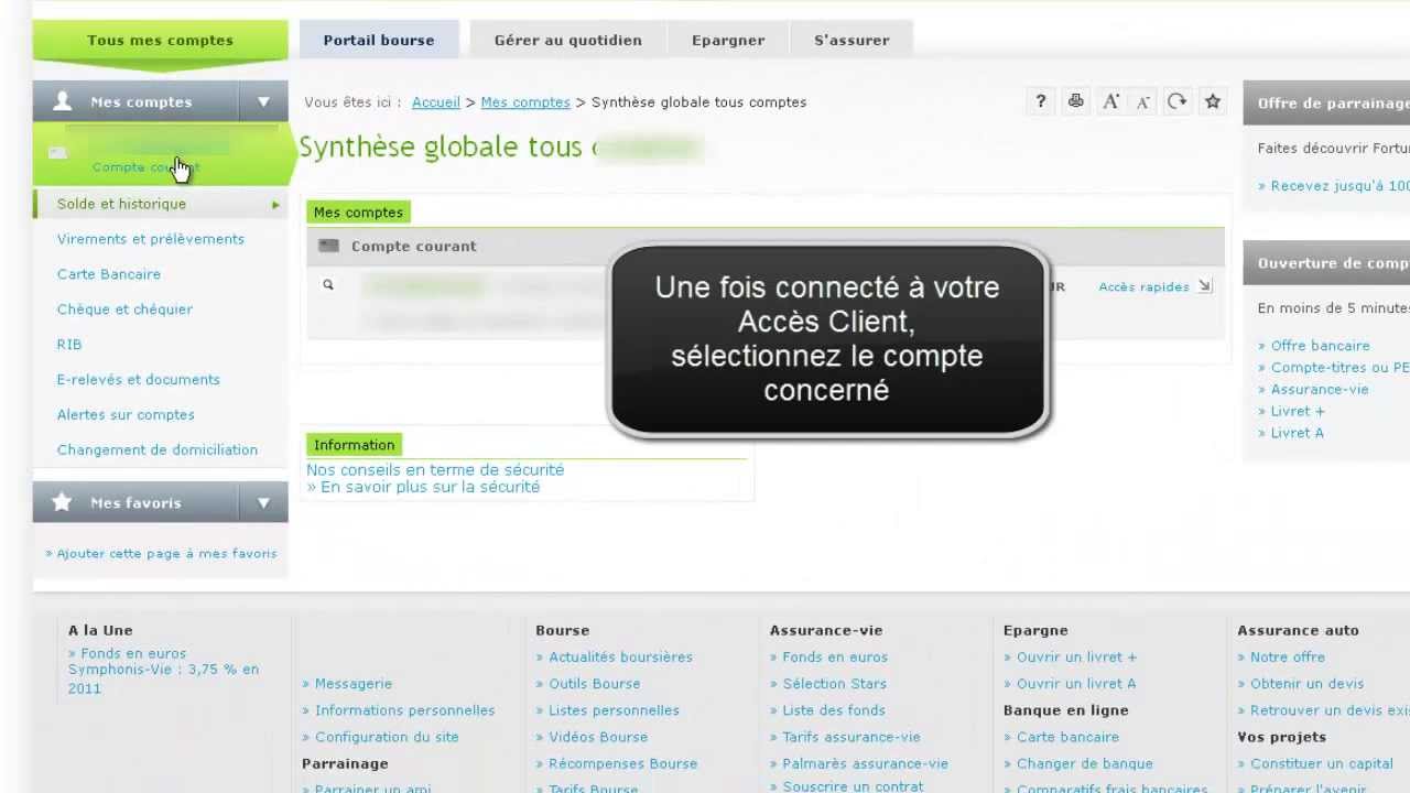 Consulter Le Solde Du Compte Fortuneo Youtube