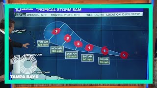 Atlantic System Strengthens Into Freshly Named Tropical Storm Sam