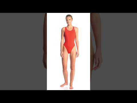 Illusions Activewear Marisa Red Race Back One Piece Swimsuit | SwimOutlet.com