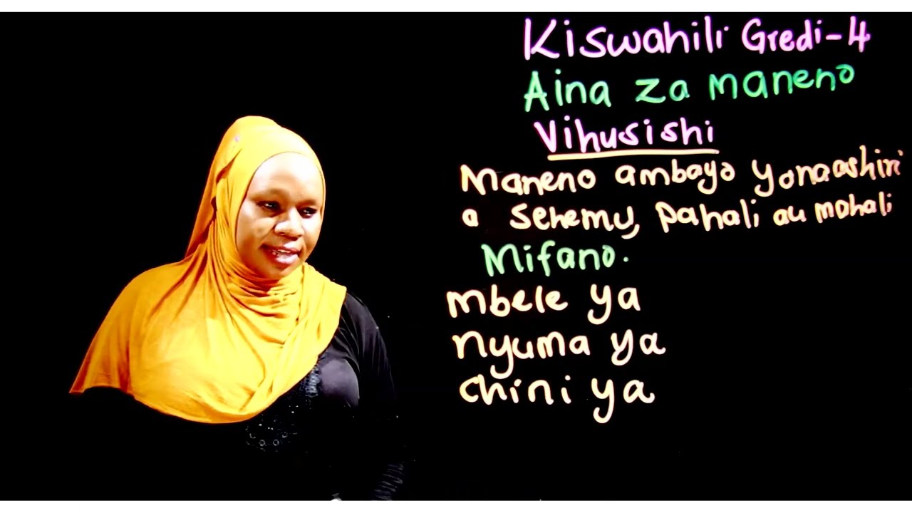 Gredi 4 Kiswahili Mwalimu Rehema - Aina za maneno, vihusishi