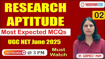 "UGC NET June 2025 | Research Aptitude MCQ Practice with Gurpreet Mam | Crack Paper 1!"