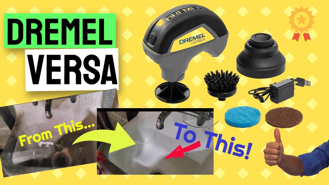 Dremel Versa 4V Cordless Li-Ion Power Scrubber Cleaning Tool Kit with Power Scrubber 15pc Mega Accessory Kit