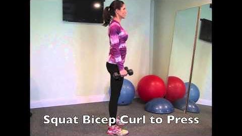 Squat curl to press