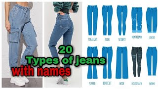 20Types of jeans with names//jeans styling//ladies jeans