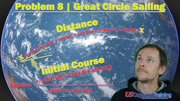 Great Circle Sailing | Problem 8 | Distance & Initial Course