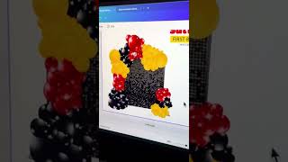 Create Canva Digital Balloon Event Mockup for Mickey Mouse 1st Birthday DIY Template Balloon Garland