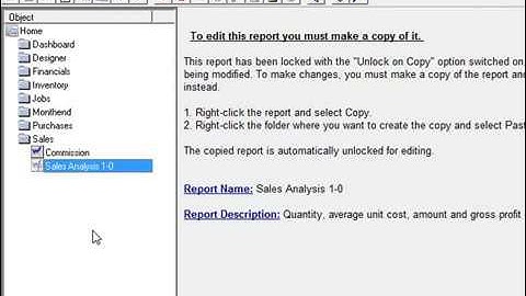 Copy a Business Intelligence Sales Report Tutorial   Sage Peachtree Accounting