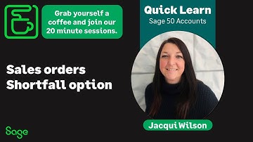 Sage 50 Accounts (UK) - Sales orders - Shortfall