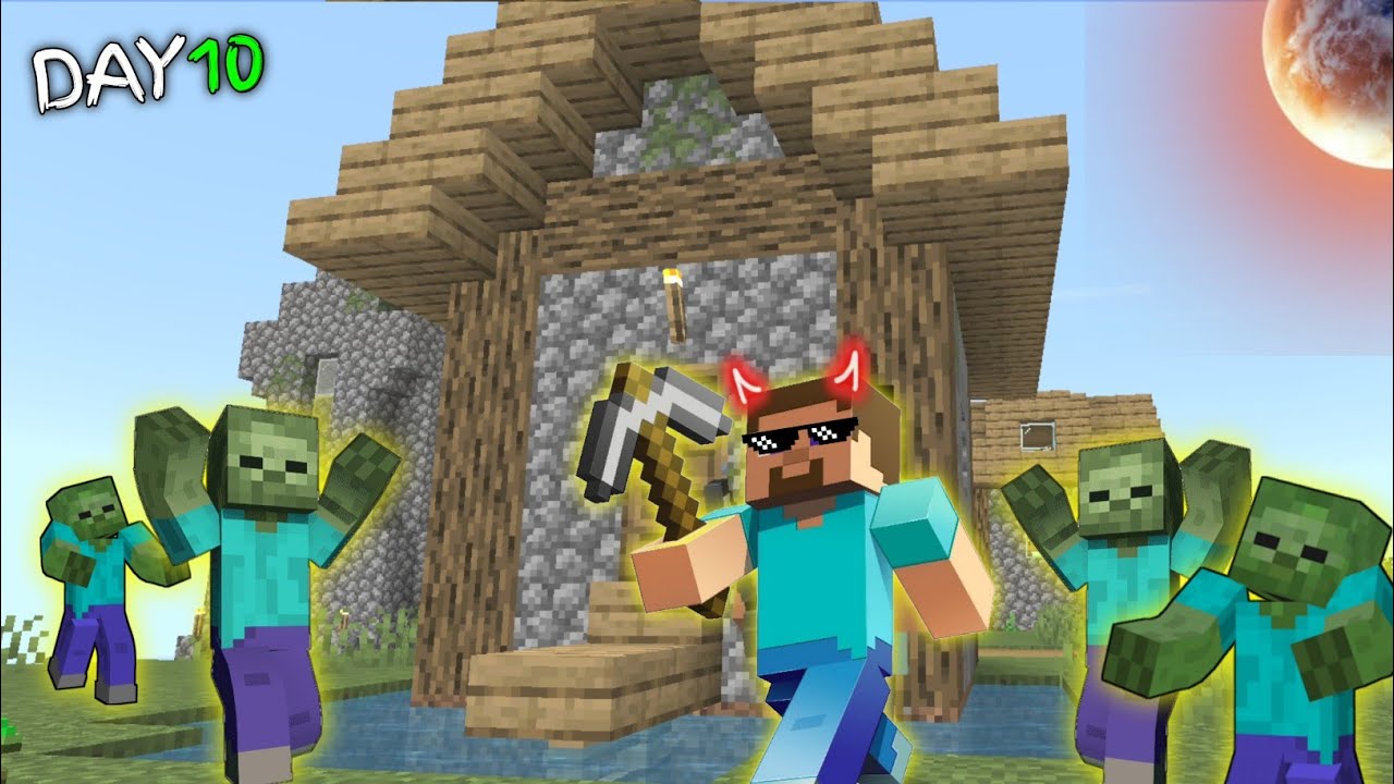 Minecraft में 10 Days survive chalenge - YouTube