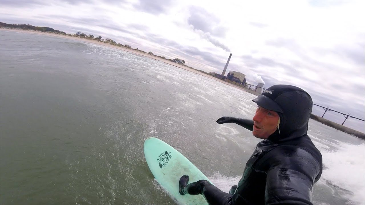 LAKE MICHIGAN SURFING YouTube