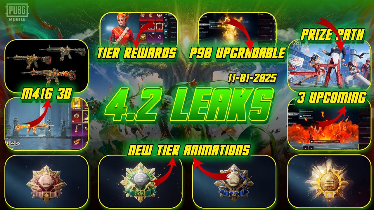 PUBGM 4.2 UPDATE LEAKS 😱 M416 3D Effects, P90, Prize Path & Bonus Pass 