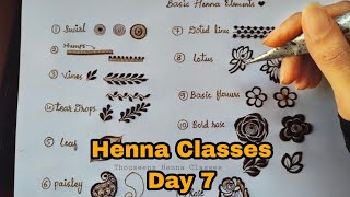 Henna Class day 7 || Henna Classes by Thouseen | Learn some Basic Henna Elements with Thouseen syed