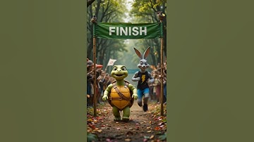 Slow and Steady Wins the Race | The Rabbit and Tortoise Story 🐢🐇 #animals  #shorts