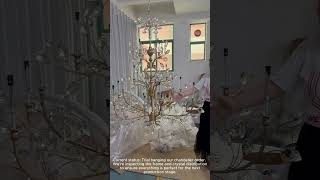 Trial Hanging Test for Custom Chandelier #chandelier#customlighting #CrystalChandelier#Manufacturer