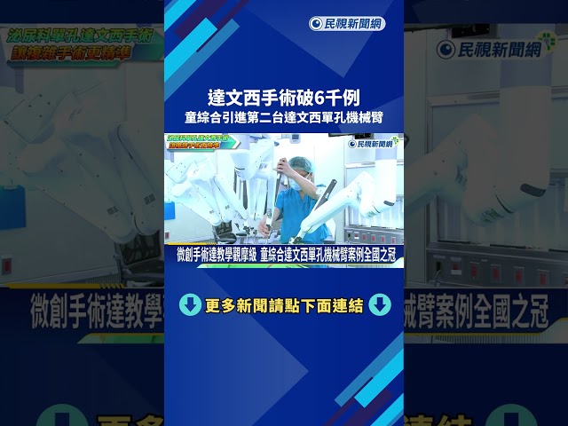 達文西手術破6千例! 童綜合引進第二台達文西單孔機械臂－民視新聞