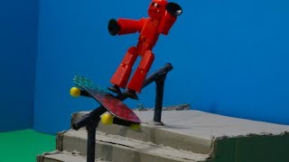 Skateboarding! #Stikbot Stop Motion