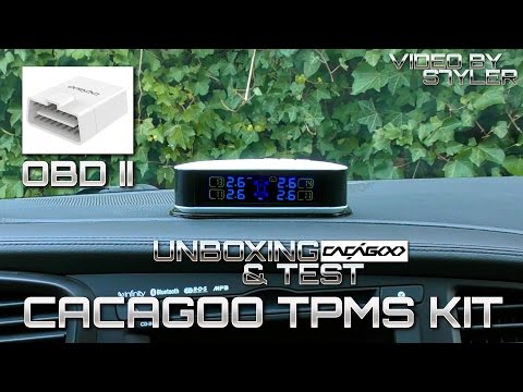 CACAGOOTPMSキット+ OBD IIスキャナー（車の外部タイヤ空気圧監視システム）