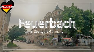 【Feuerbachドイツ】🇩🇪Exploring Feuerbach in Stuttgart Germany / Walking around Feuerbach / Walking Tour
