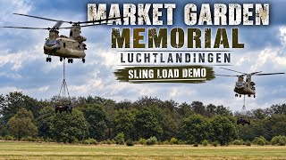 3x CH-47 Chinook and 2x Apache AH-64 slingload demo at Market Garden Memorial Ginkelse Heide Ede