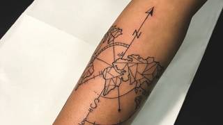 Geometric World Map Tattoo Time-Lapse