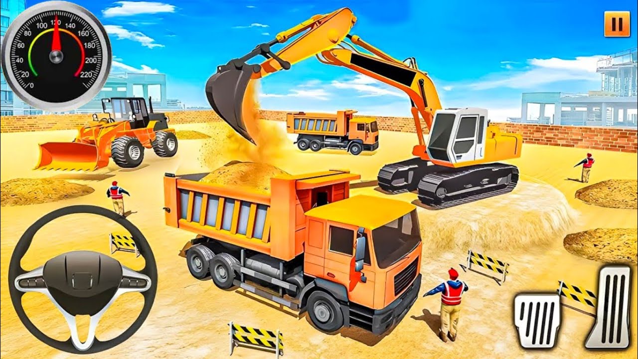 Real City Construction Simulator 3D - City Road Builder Excavator Trucks - Android Gameplay 