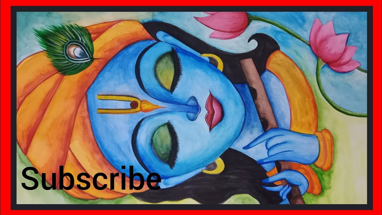 Easy Janamashtami drawing of Krishna/water colour/krishna painting ...