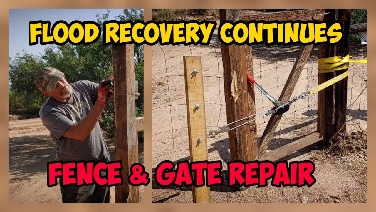 floodrecovery gaterepair Flood Recovery Continues Back Gate and Fence