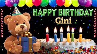 Gini Happy birthday To You - Happy Birthday song name Gini 🎁 🎂