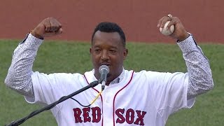CWS@BOS: Pedro thanks Boston, teammates in speech